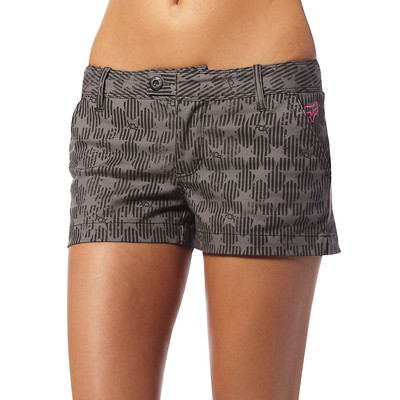 FOX RACING WOMENS GIRL'S HASTE STAR SHORTS GREY pockets black waist short NEW