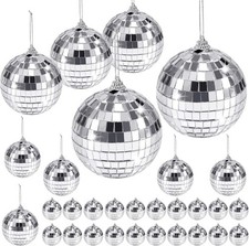 30 Pack Mirror Disco Ball,Mini Disco Ball Decorations,Reflective Mirror Ball Orn