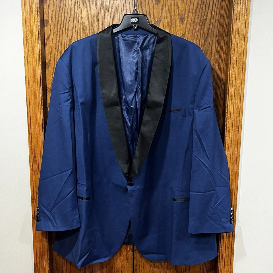 KS Signature KingSize Mens 66 Big Man Blazer Suit Jacket Sport Coat Blue - Image 2 of 4