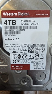 DEFECTIVE Western Digital WD RED Pro 4TB NAS SATA Hard Drive WD4003FFBX 3.5''