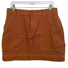 Old Navy Mini Skirt Carpenter Cargo Canvas Workwear Utility Brown Size 10