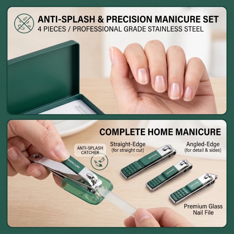 Nail Clippers Set Stainless Steel Manicure Pedicure Grooming Kit Nail Tools