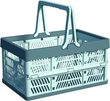 Collapsible Crate Milk Crates for Storage Plastic shopping basket 20L for Kitche