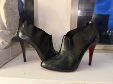 Christian Louboutin Black Leather Pump Red So...