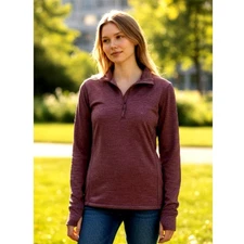 Free Country Womens New w/Tags Plum 1/4 Zip Pullover Top - Size: Medium