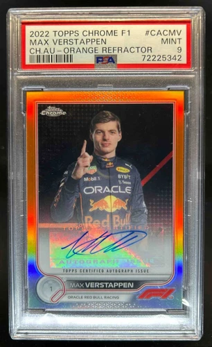 2022 Topps Chrome F1 Max Verstappen Auto Orange Refractor #11/25 PSA 9