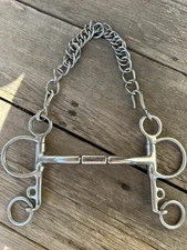 Horse Tack - 5” Toklat Myler Mullan Barrel Pelham English Bit With Curb Chain