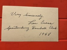 Len Cross 🔥🔥1948 Spartanburg Baseball Club🔥🔥🔥Autograph Postcard 🔥🔥🔥