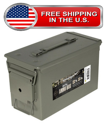 Ammo Box Can Strategy .50 Caliber Metal Storage 12 x 6.125 x 7.25 in Qty Avail