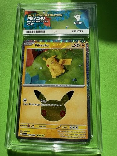 ACE 9 Mint Pikachu 027/128 2026 30th Celebration Holo Pikachu Rare