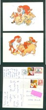 Denmark. 1988 2 Christmas Card. Seal+ 3.00 Kr. Used. Santas, Pigs, Fox, Rabits.