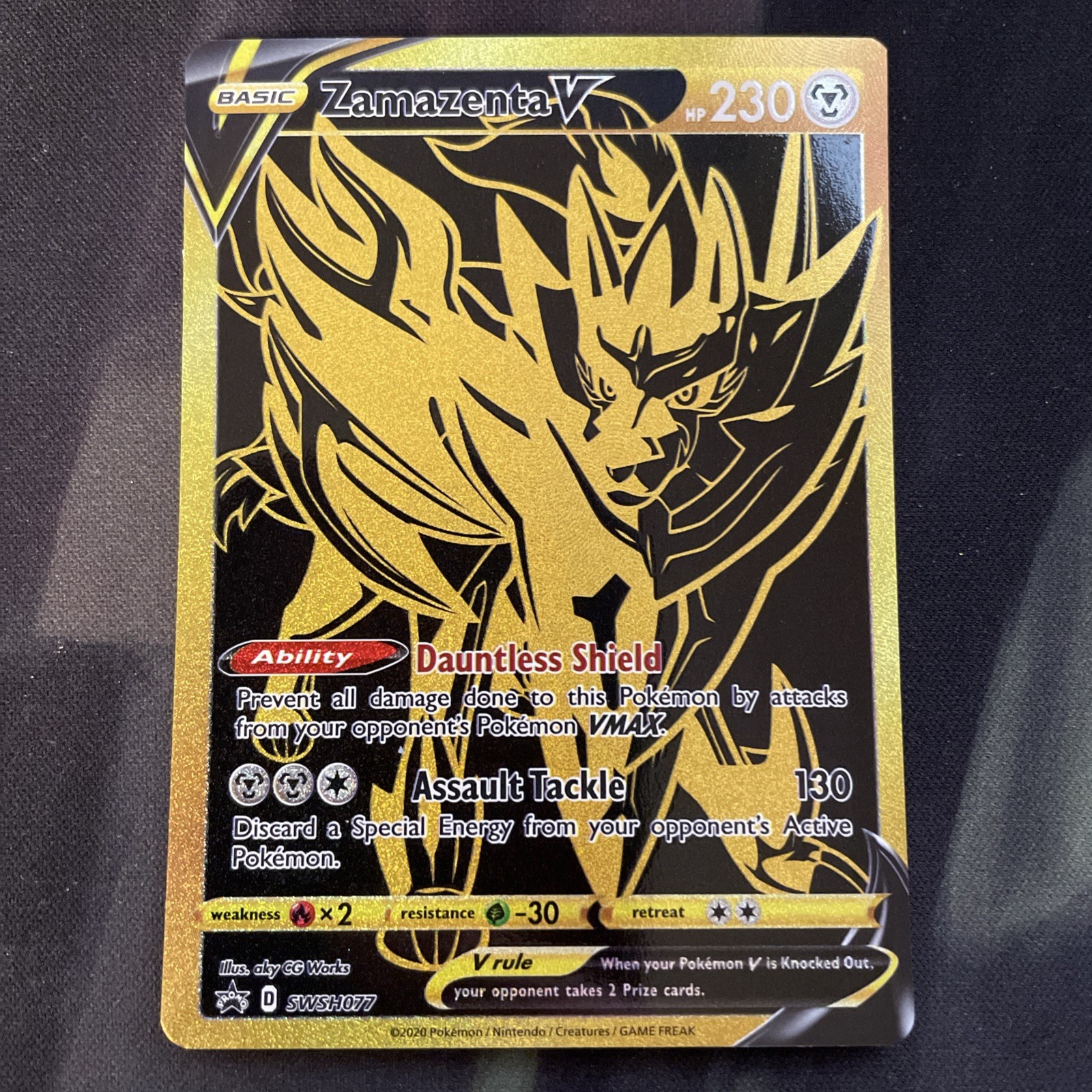 Zamazenta V SWSH077 SWSH: Sword & Shield Promo Cards Holo Pokemon Card 
