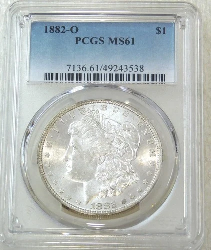1882-O Morgan Silver Dollar PCGS MS61 Frosty White New Holder #U282D