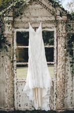 Maggie Sottero Lace Mermaid Wedding Dress  Sz 6-Lace Back-Prof. Cleaned