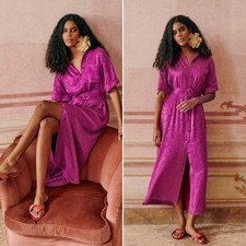 Sezane Dore Maxi Dress in Fuchsia Size 14 US