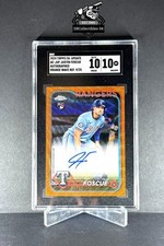 2024 Topps Chrome Update Justin Foscue Orange Wave Auto 09/25 SGC 10 Texas RC