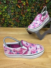 VANS Butterfly Tie Dye Slip On Canvas Shoes Sneakers Pink Blue Purple Kids 1 EUC