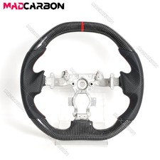 Real Carbon Fiber Steering Wheel Flat Top Fit Nissan Gtr R35 2007-2016