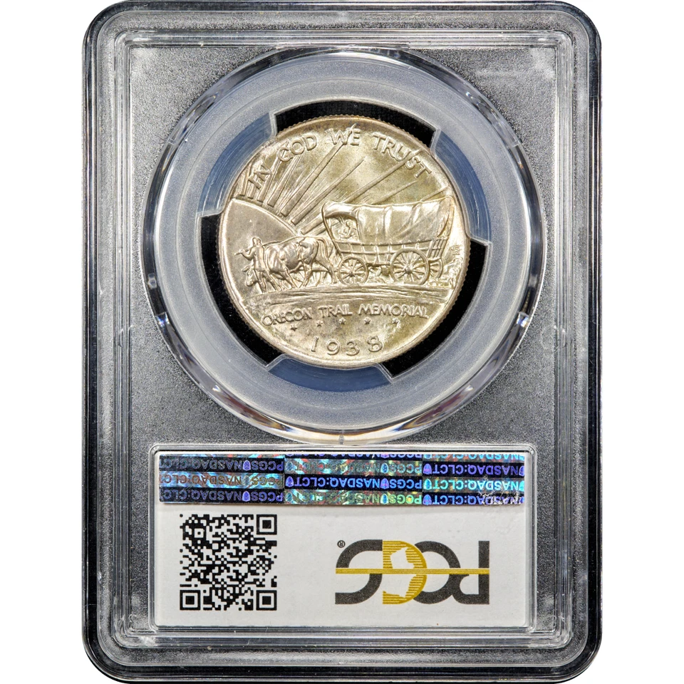1938-D Oregon Commemorative Half Dollar 50c PCGS MS67 CAC - Image 3 of 4