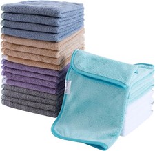 24 Pack Soft Washcloths Set - 12 x 12 inches, Washcloths Pack of 24 Multi-1