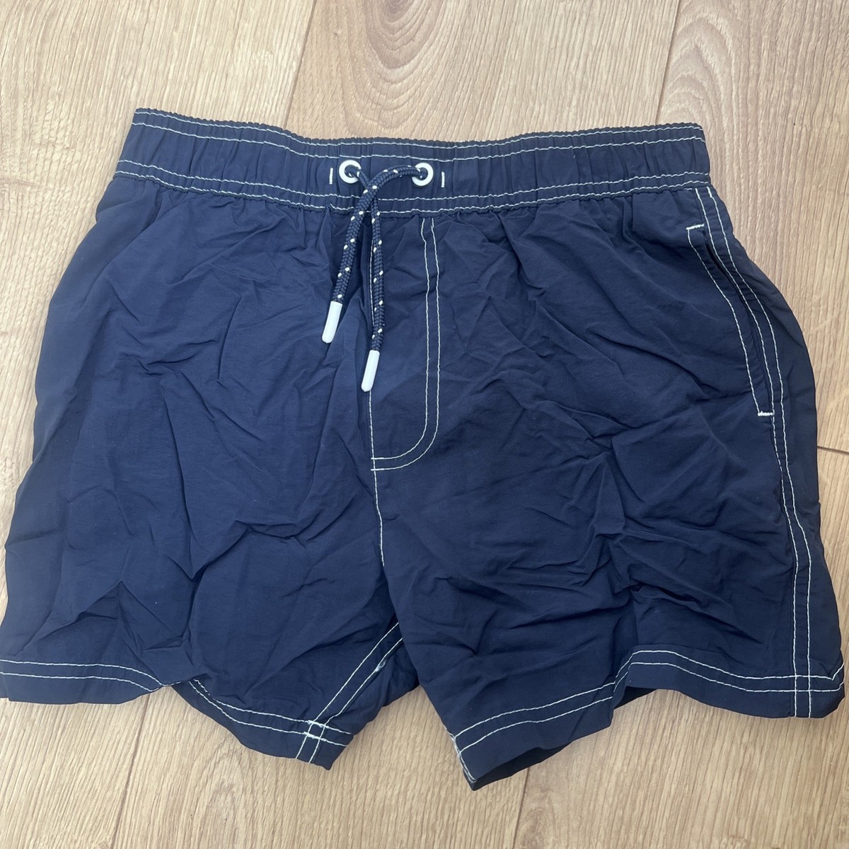 Boys Swimming Shorts Size 9-10 Years Navy Blue Pockets Inside Net Kangaroo  Poo