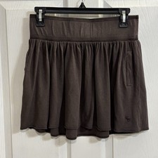 Vintage Abercrombie Fitch Womens S Brown Mini Skirt Flared Y2K Moose Logo