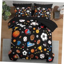 Comforter Set Size, Basketball Football Baseball 5 Pcs Bedding for Twin Ball