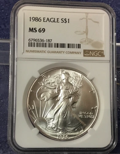 1986 American Silver Eagle $1 NGC MS-69 FIRST YEAR COIN