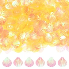 600-Pack Seashell Sequins, 50g Shell Shape Loose Sequins with 2 Holes for DIY...