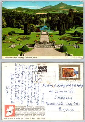 c22709 Powerscourt Gardens Enniskerry Irland John Hinde Postkarte 1982 Briefmarke