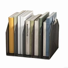 5 Vertical Desk Mail Organizer Metal Mesh Desktop File with 5 Slots Black