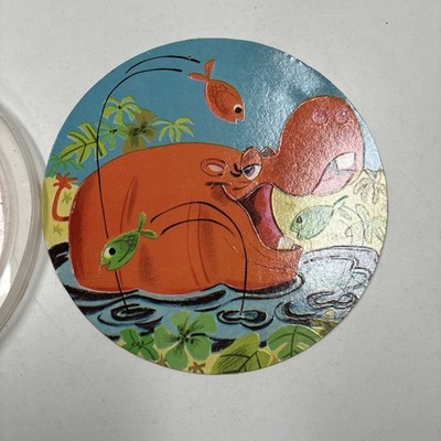 1960s Folgers Coffee Lid Insert Hippo Jungle Advertising Premium PR-95-002-1