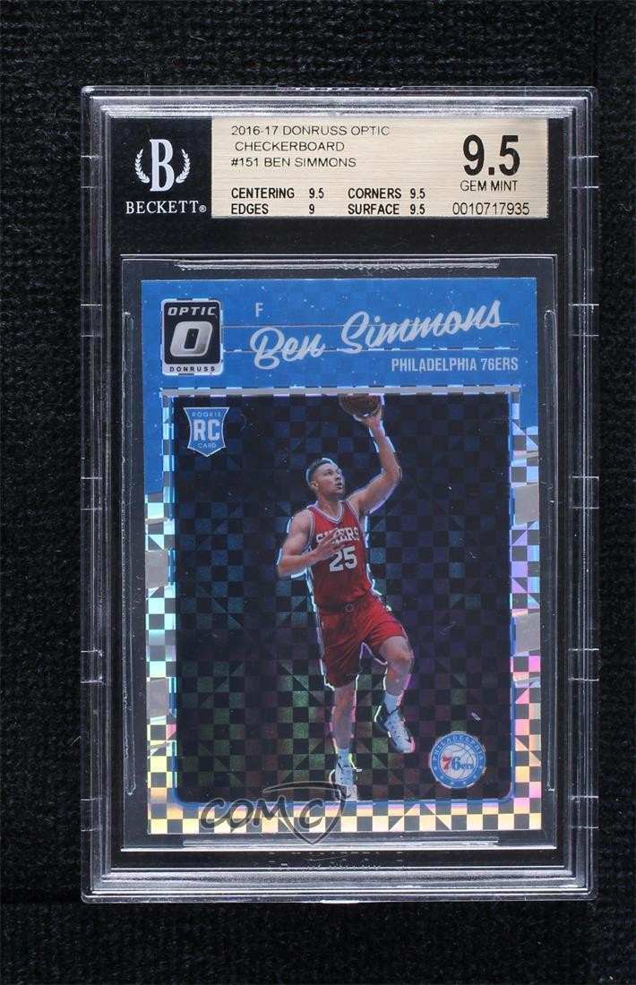 2016-17 Panini Donruss Optic Checkerboard Prizm Ben Simmons BGS 9.5 GEM MINT 6zg