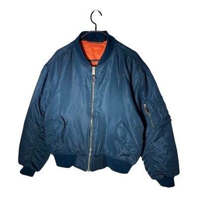 VTG MA-1 Flight Bomber Jacket Reversible Blue/Orange Air Force