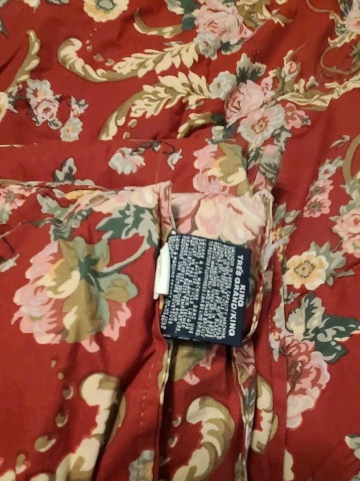 Edredón Ralph Lauren Oro Rojo Danielle Marsella Floral Rey Foto 4 de 4