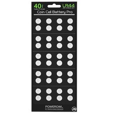 POWEROWL High Capacity LR44 Batteries 40 Pack, L1154F AG13 357 303 SR44 Lr44 