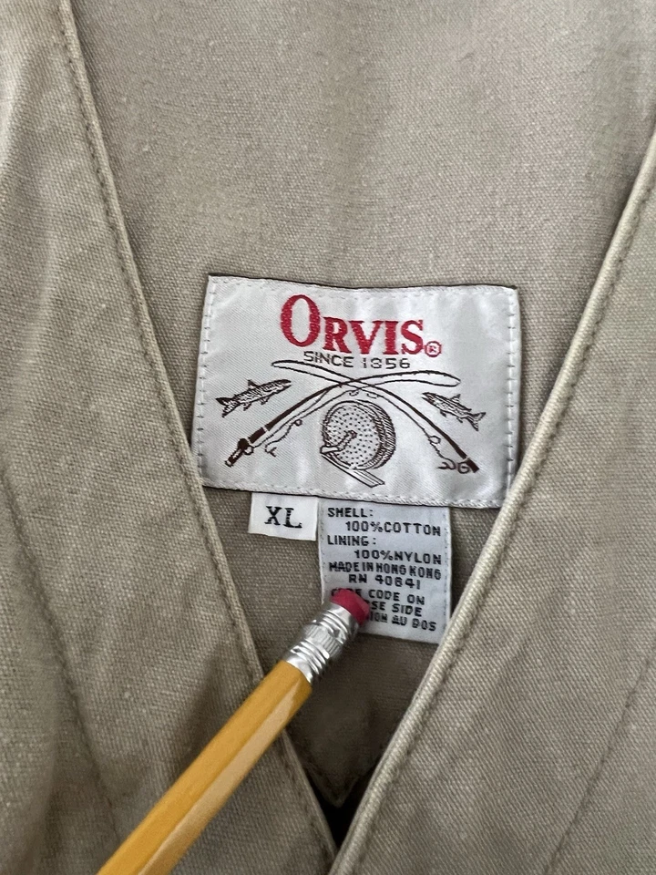 Chaleco Orvis De Colección Para Hombres XL Pesca con Mosca Beige Caza Utilitario Safari 143 Foto 2 de 4