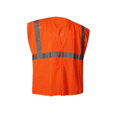 Condor 786F76 Hi-Vis Safety Vest L Class 2 U Back, , Hook And Loop 0 Pockets,