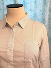 TOMMY HILFIGER blouse BLUE POLKA DOT ROLL TAB WHITE COTTON SHIRT womens XXL 2X — photo 3