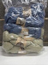 Hemp For Knitting Hemp/Wool Yarn Shades Silver Sage Sapphire 11 Skein Lot
