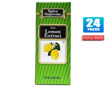24x Packs Spice Supreme Pure Lemon Flavor Extract - 2oz Each