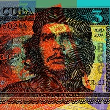Che Guevara Warhol style print - 3 peso Cuban- Rolled or stretched canvas