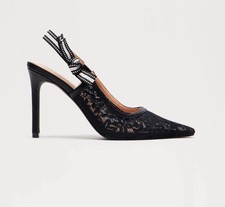 Fashion Nova Solene Lace Slingback Pumps