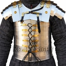 Roman Lorica Segmentata Shoulder Armor  Brass Trimmed Roman Plate Pauldrons  M