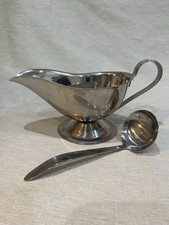 Vintage Stainless Steel Gravy Boat And Ladel 1970s 18/8 Made In Japan