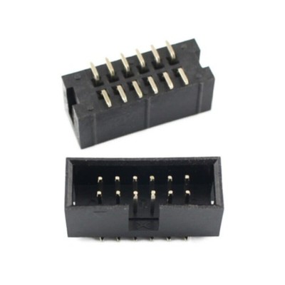 5Pcs 2.54mm Pitch 2x6 12 Pin SMT IDC Cable Connector Male Shrouded Box Header #p