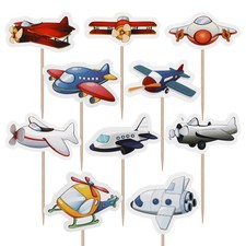  10 Pcs Cake Toppers Aircraft Toy Patterns Cake Picks Cupcake Toppers Dessert