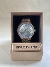 River Island Women's Quartz Watch Stainless Steel Bracelet New Battery