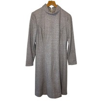 VTG Nantucket Naturals Tweed Style Funnel Neck Long Sleeve Retro Dress Size 8 