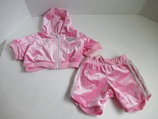 Build a Bear Workshop Pink / Silver Velour Track Suit